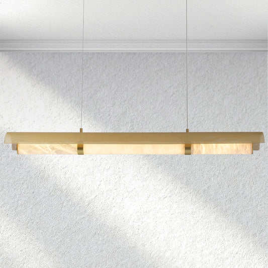Swaroevan Mirage Alabaster Linear Chandelier - Zelno Lighting