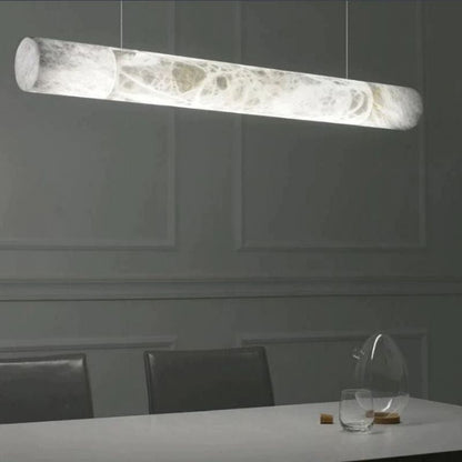 Sylvia Alabaster Linear Pendant Light Over Kitchen Island - Zelno