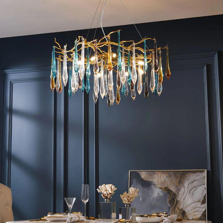 Teardrop Crystal Chandelier - Zelno Lighting