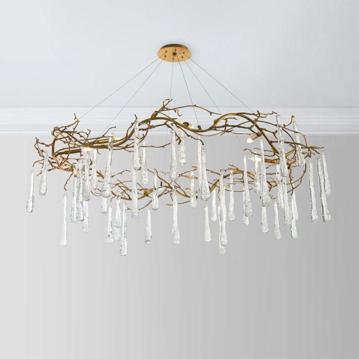 Teardrop Round Chandelier - Zelno Lighting
