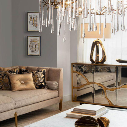 Teardrop Round Chandelier - Zelno Lighting