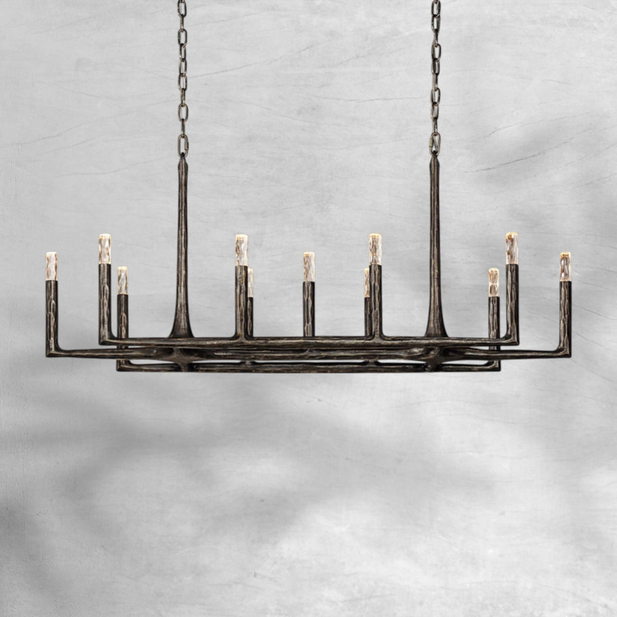 Thalen Forged Linear Chandelier - Zelno Lighting