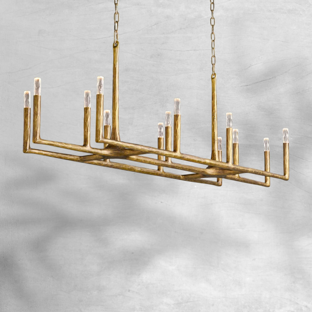 Thalen Forged Linear Chandelier - Zelno Lighting