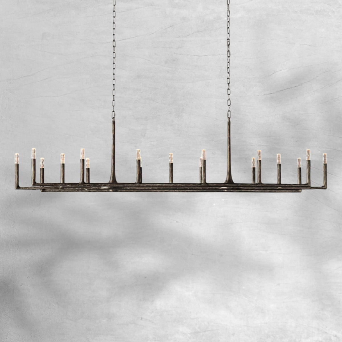 Thalen Forged Linear Chandelier - Zelno Lighting