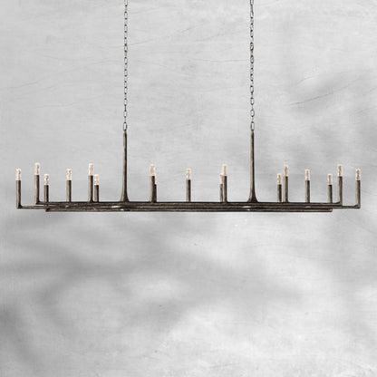 Thalen Forged Linear Chandelier - Zelno Lighting
