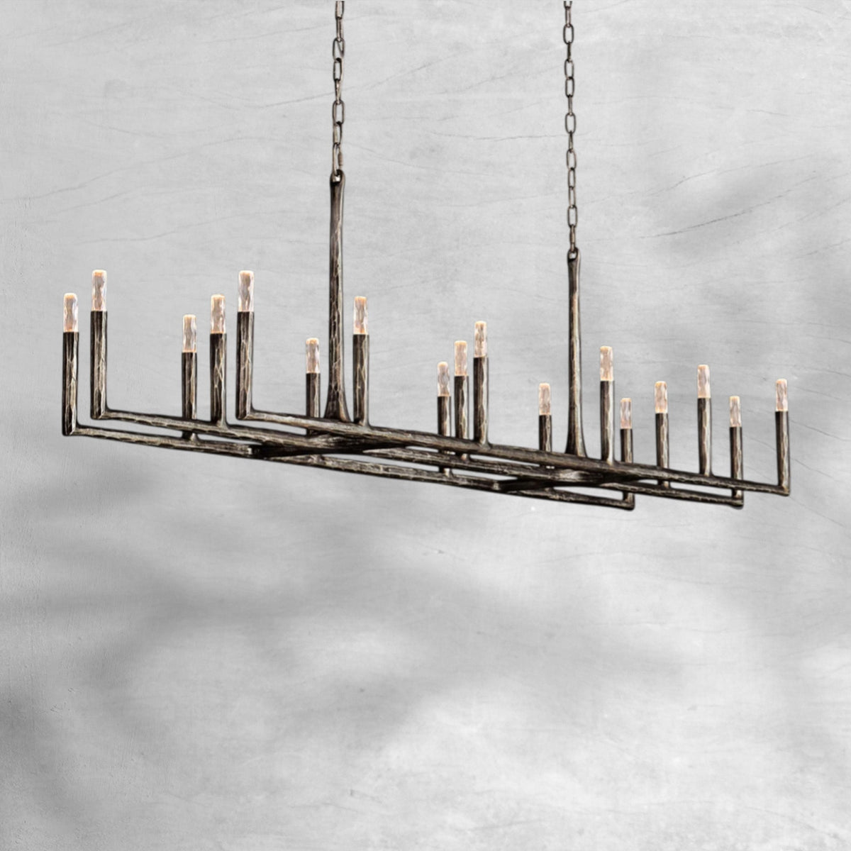 Thalen Forged Linear Chandelier - Zelno Lighting