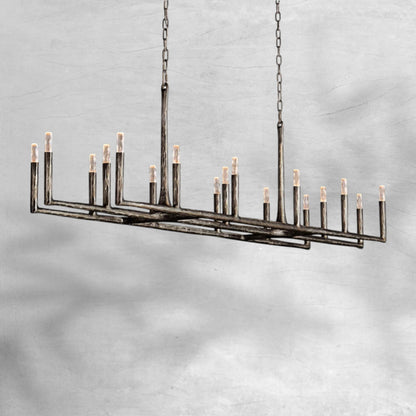 Thalen Forged Linear Chandelier - Zelno Lighting
