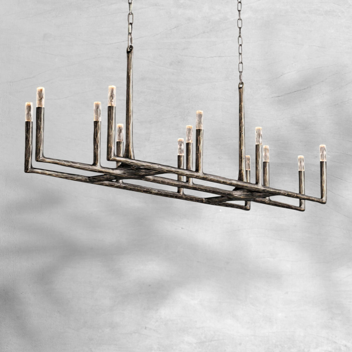 Thalen Forged Linear Chandelier - Zelno Lighting