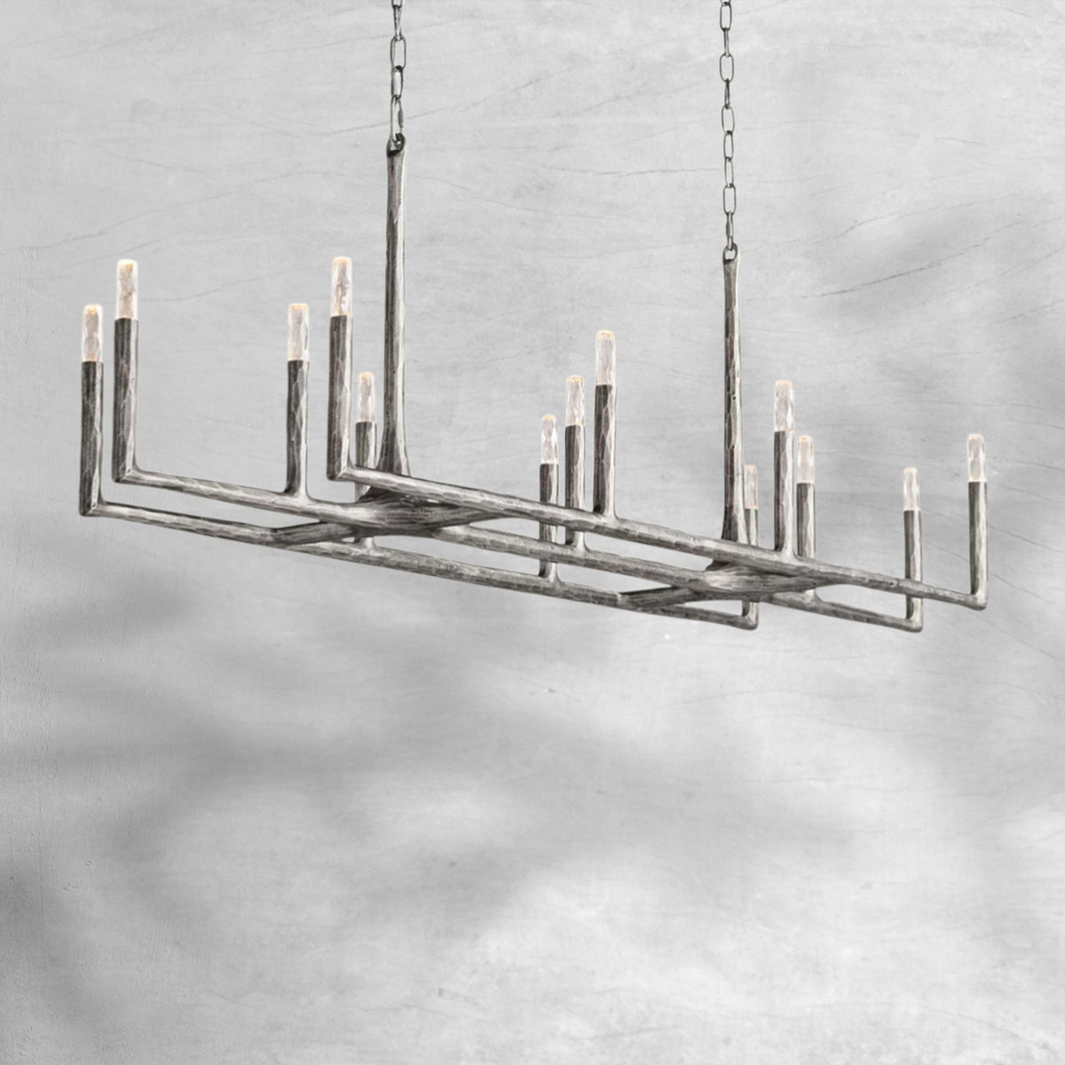 Thalen Forged Linear Chandelier - Zelno Lighting