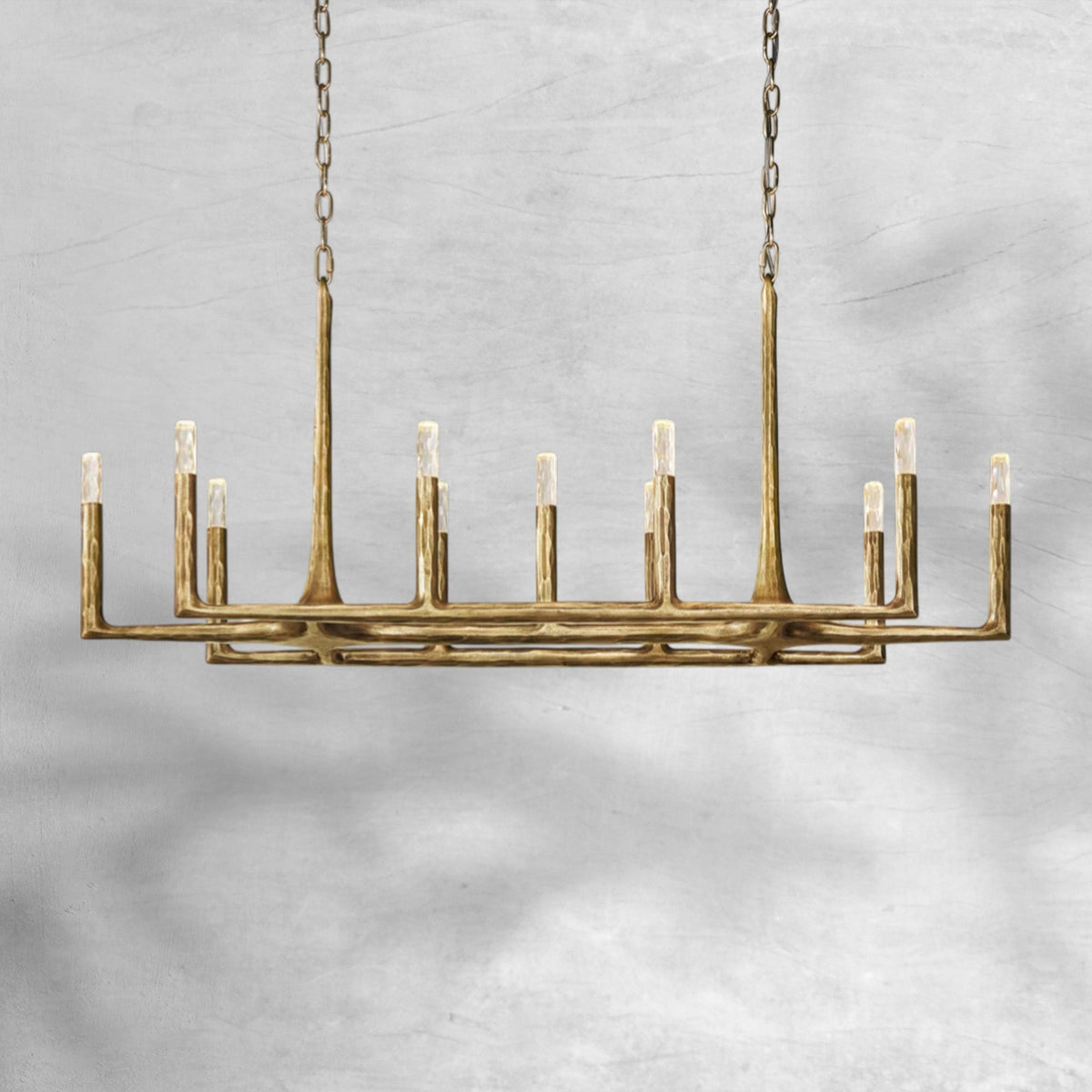 Thalen Forged Linear Chandelier - Zelno Lighting