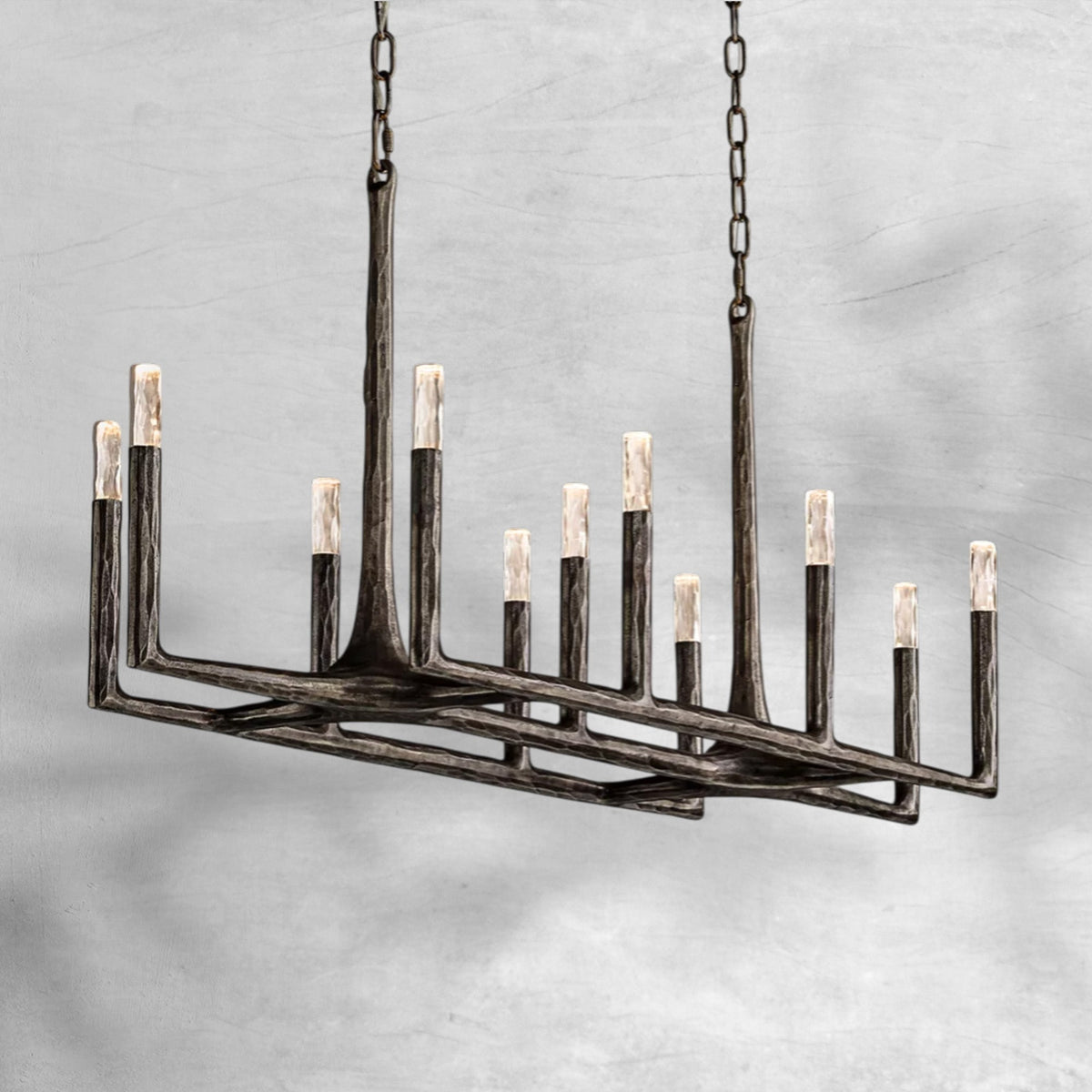 Thalen Forged Linear Chandelier - Zelno Lighting