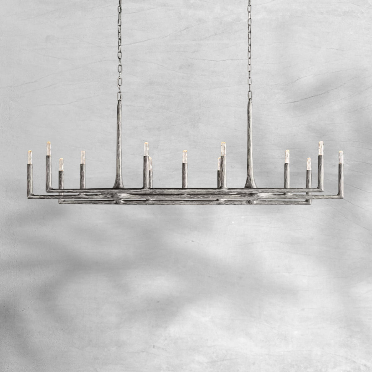 Thalen Forged Linear Chandelier - Zelno Lighting
