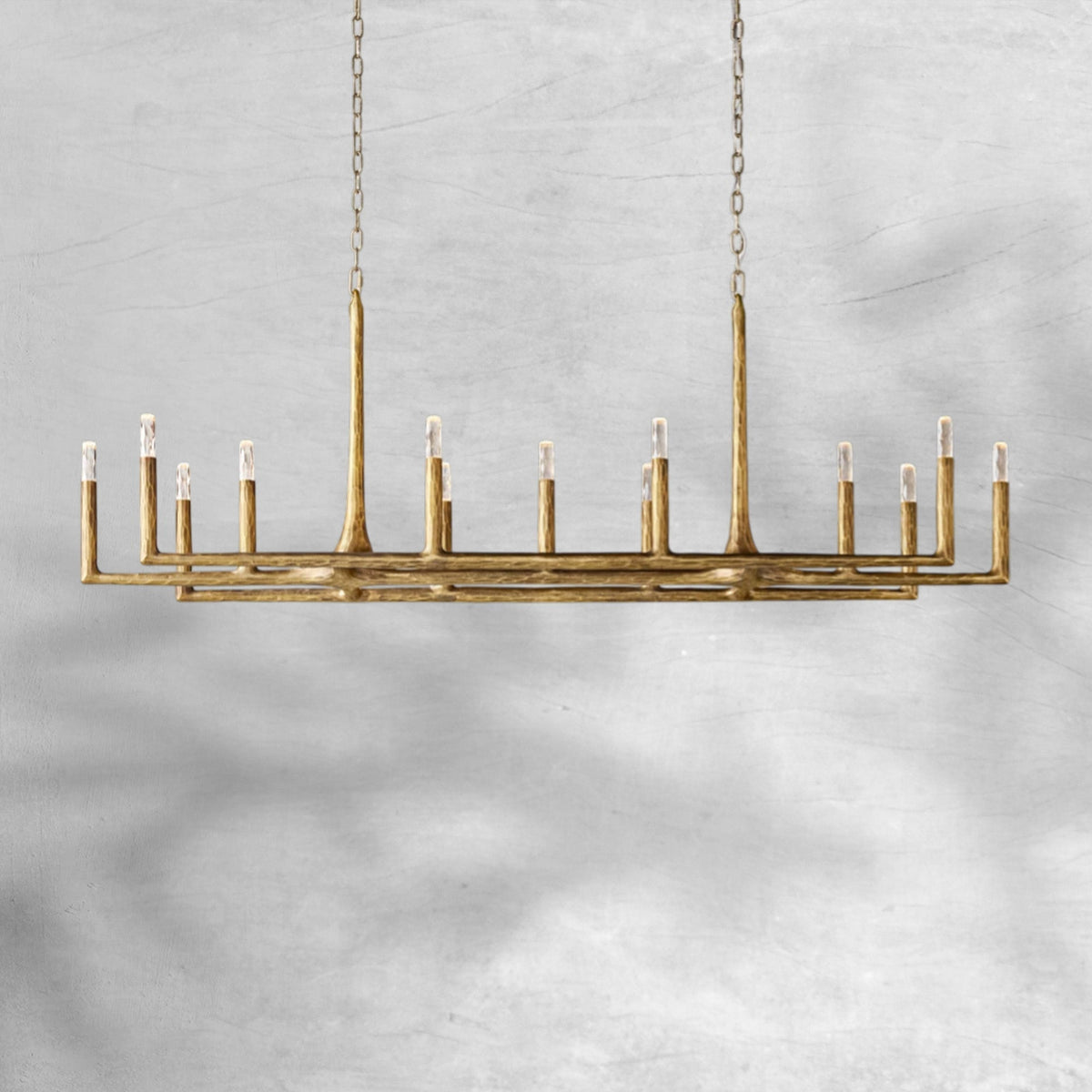 Thalen Forged Linear Chandelier - Zelno Lighting