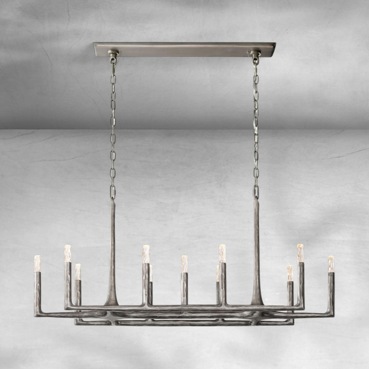 Thalen Forged Linear Chandelier - Zelno Lighting