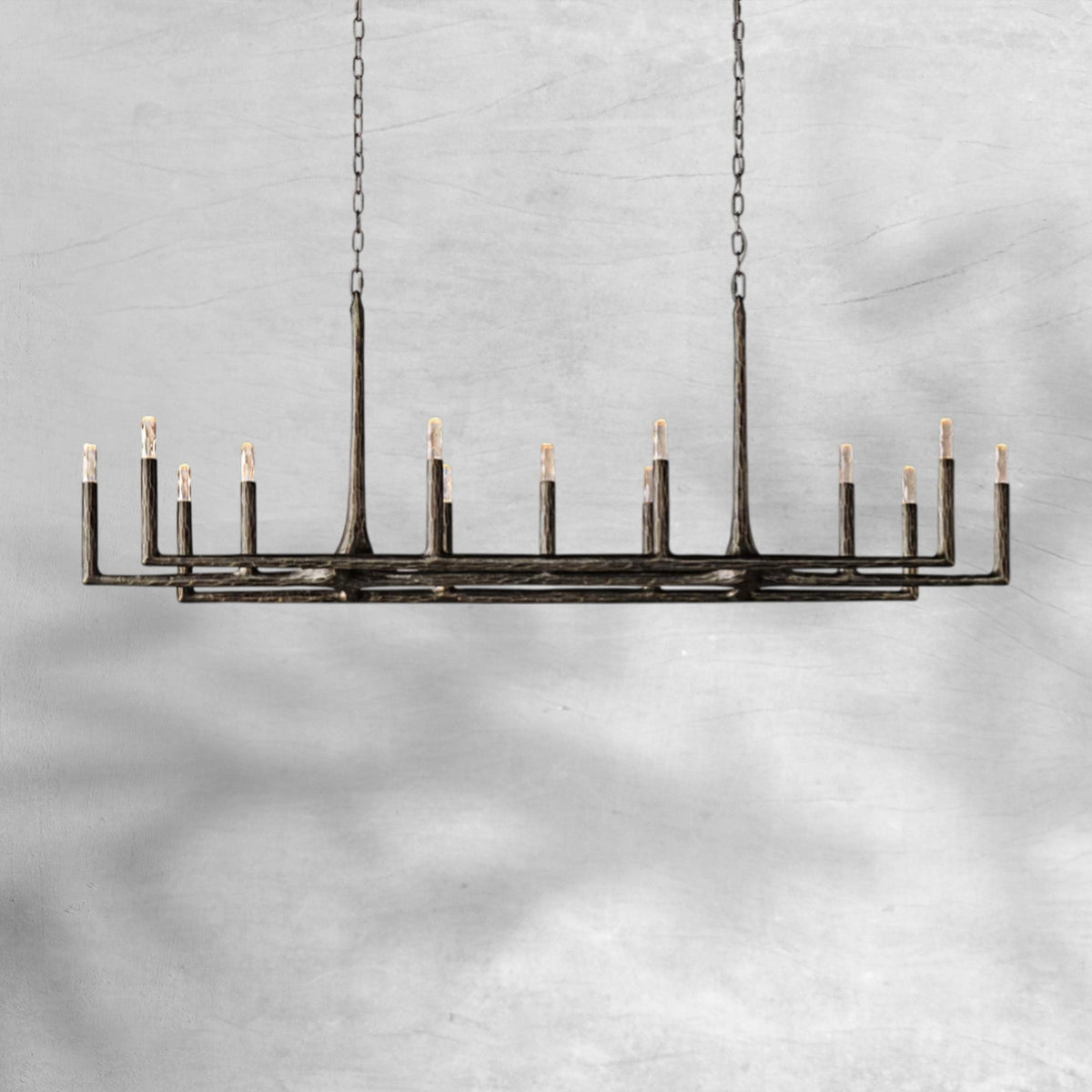 Thalen Forged Linear Chandelier - Zelno Lighting