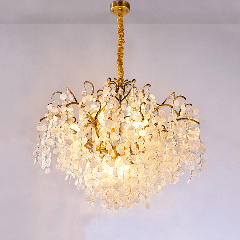 Thirza Brass Branch Crystal Chandelier - Zelno Lighting