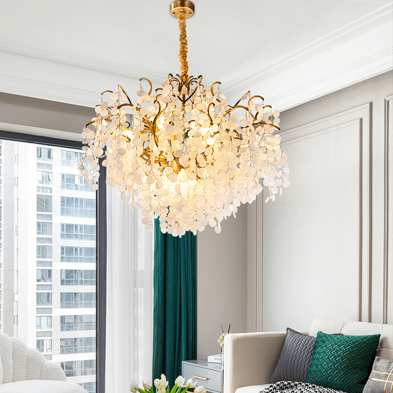 Thirza Brass Branch Crystal Chandelier - Zelno Lighting