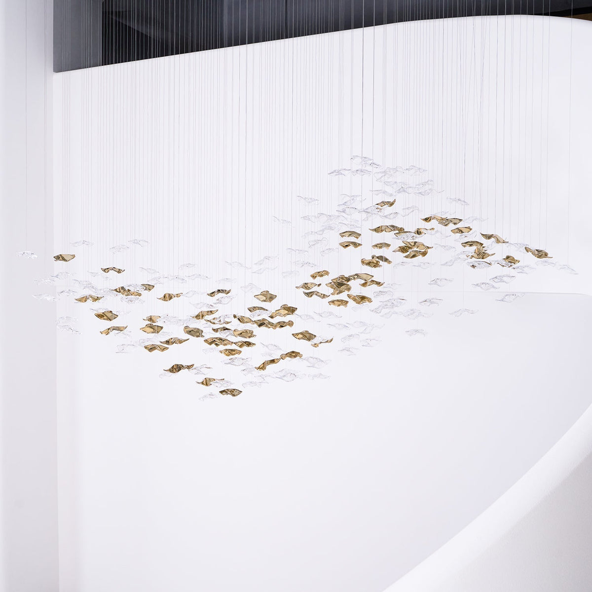 Tidal Art Glass Chandelier (With Canopy) - Zelno Lighting