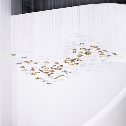 Tidal Art Glass Chandelier (With Canopy) - Zelno Lighting