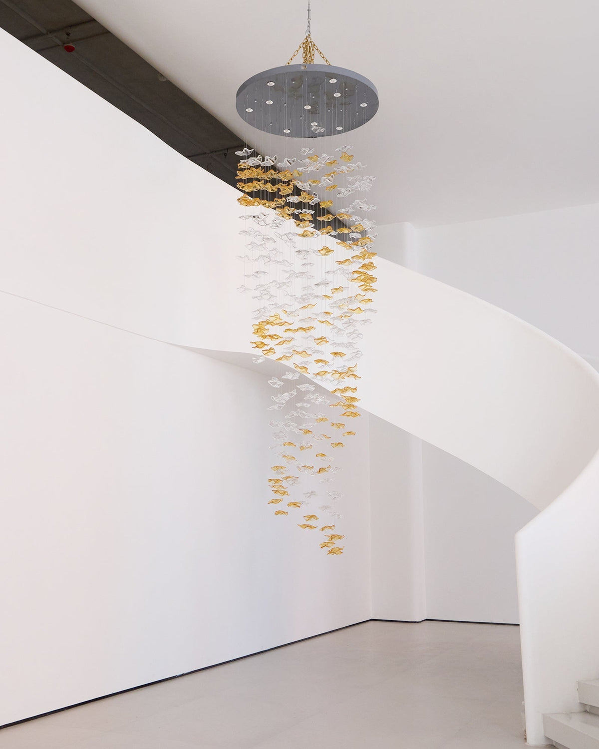 Tidal Art Glass Chandelier (With Canopy) - Zelno Lighting