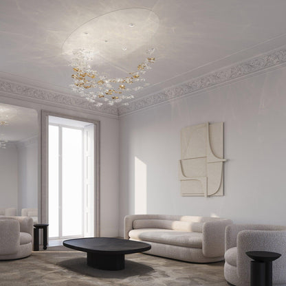 Tidal Art Glass Chandelier (With Canopy) - Zelno Lighting