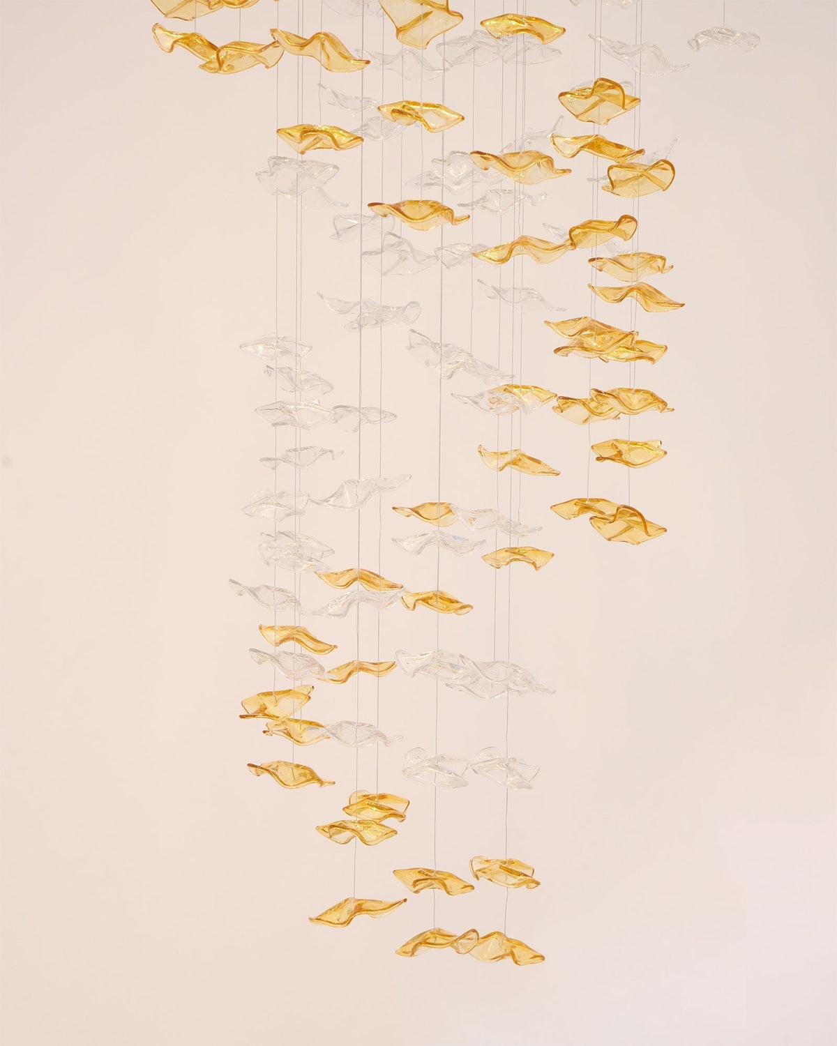 Tidal Art Glass Chandelier (With Canopy) - Zelno Lighting