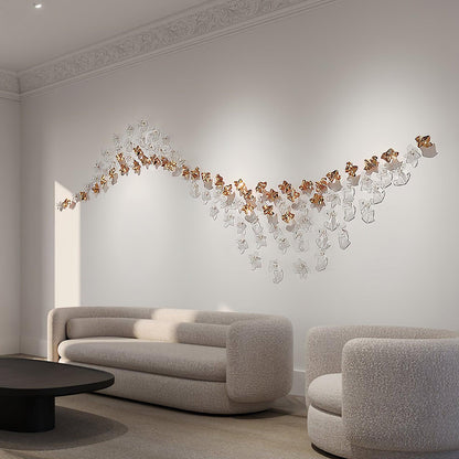 Tidal Art Glass Chandelier (With Canopy) - Zelno Lighting