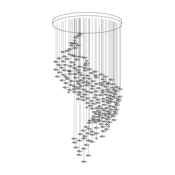 Tidal Art Glass Chandelier (With Canopy) - Zelno Lighting