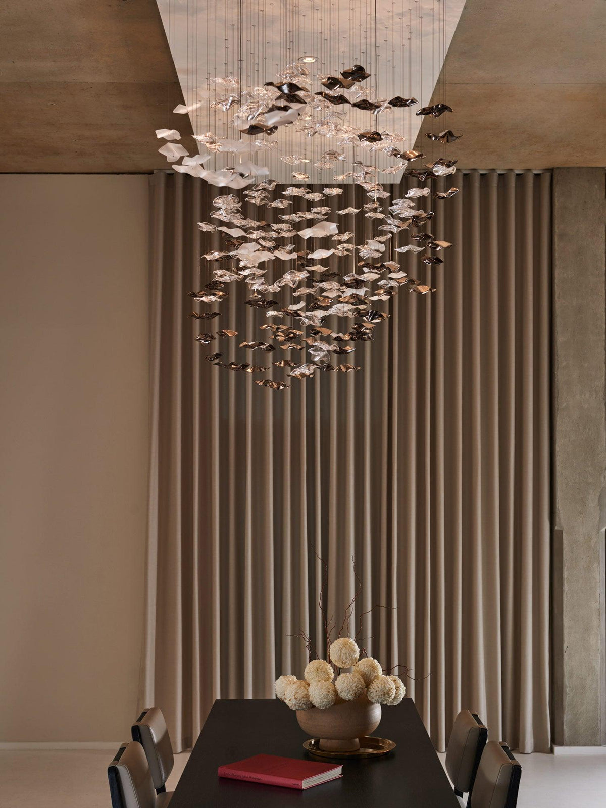 Tidal Art Glass Chandelier (With Canopy) - Zelno Lighting
