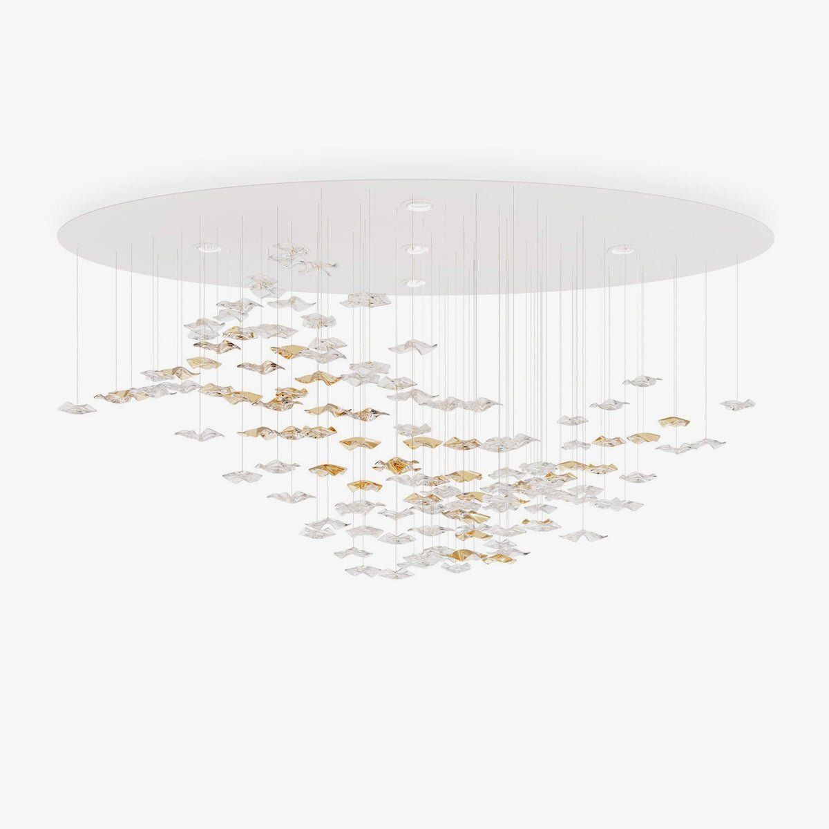 Tidal Art Glass Chandelier (With Canopy) - Zelno Lighting
