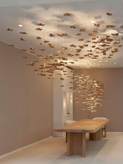 Tidal Art Glass Chandelier (With Canopy) - Zelno Lighting