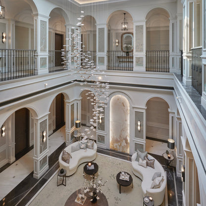 Tidal Art Glass Chandelier (With Canopy) - Zelno Lighting