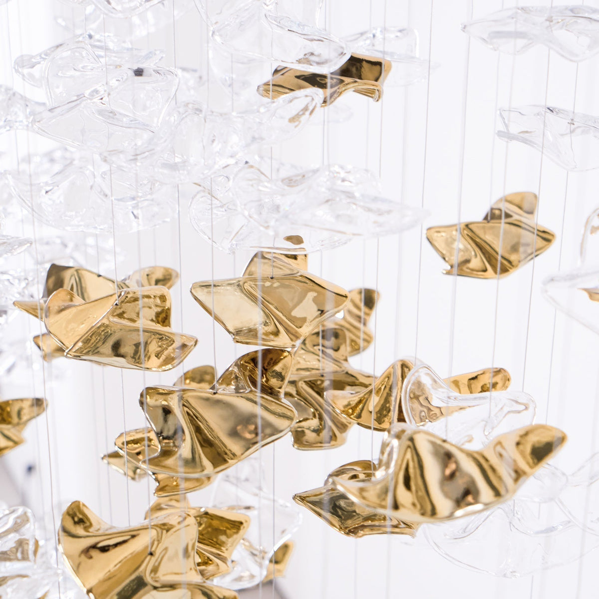 Tidal Art Glass Chandelier (With Canopy) - Zelno Lighting