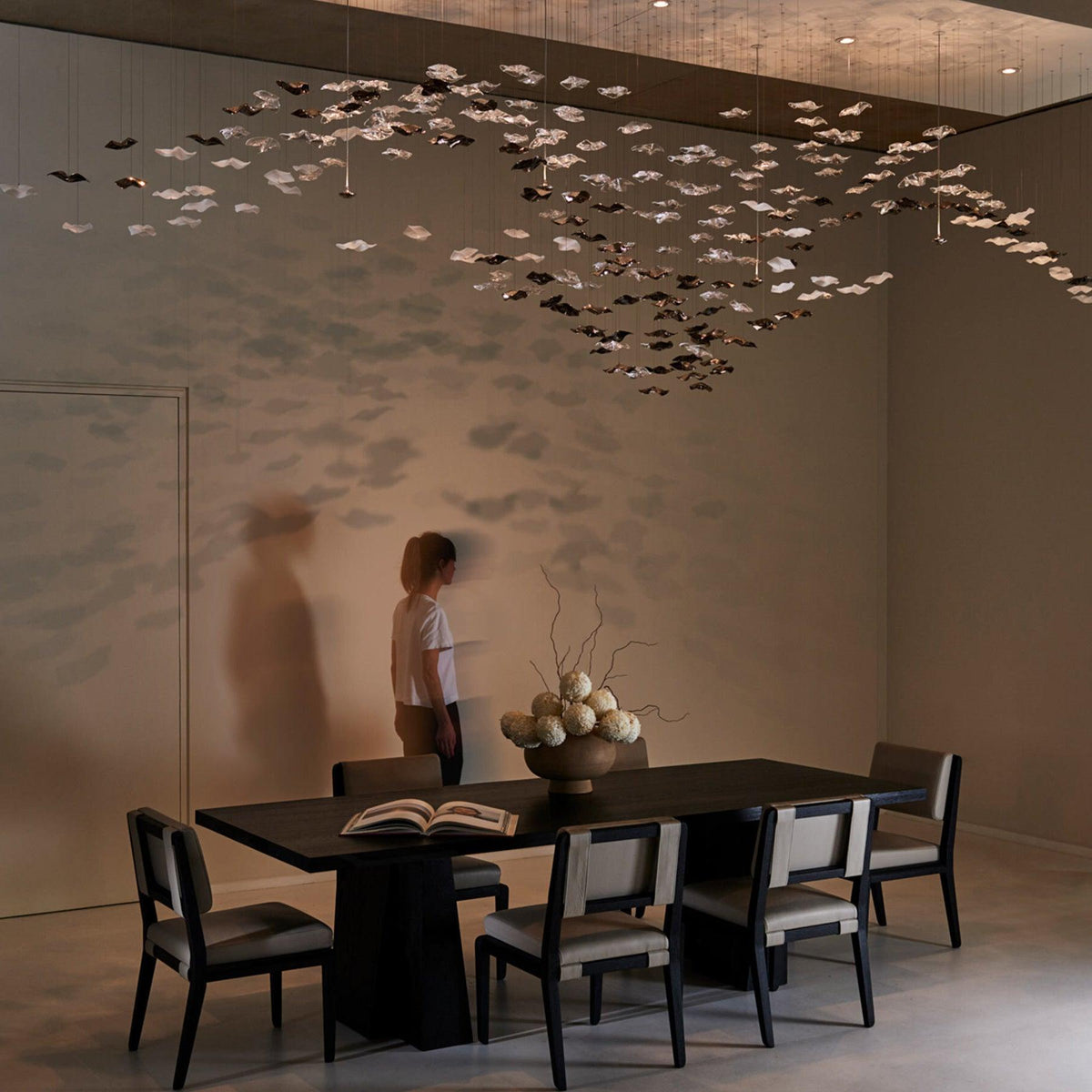 Tidal Art Glass Chandelier (With Canopy) - Zelno Lighting