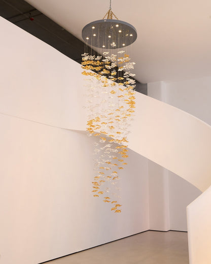 Tidal Art Glass Chandelier (With Canopy) - Zelno Lighting