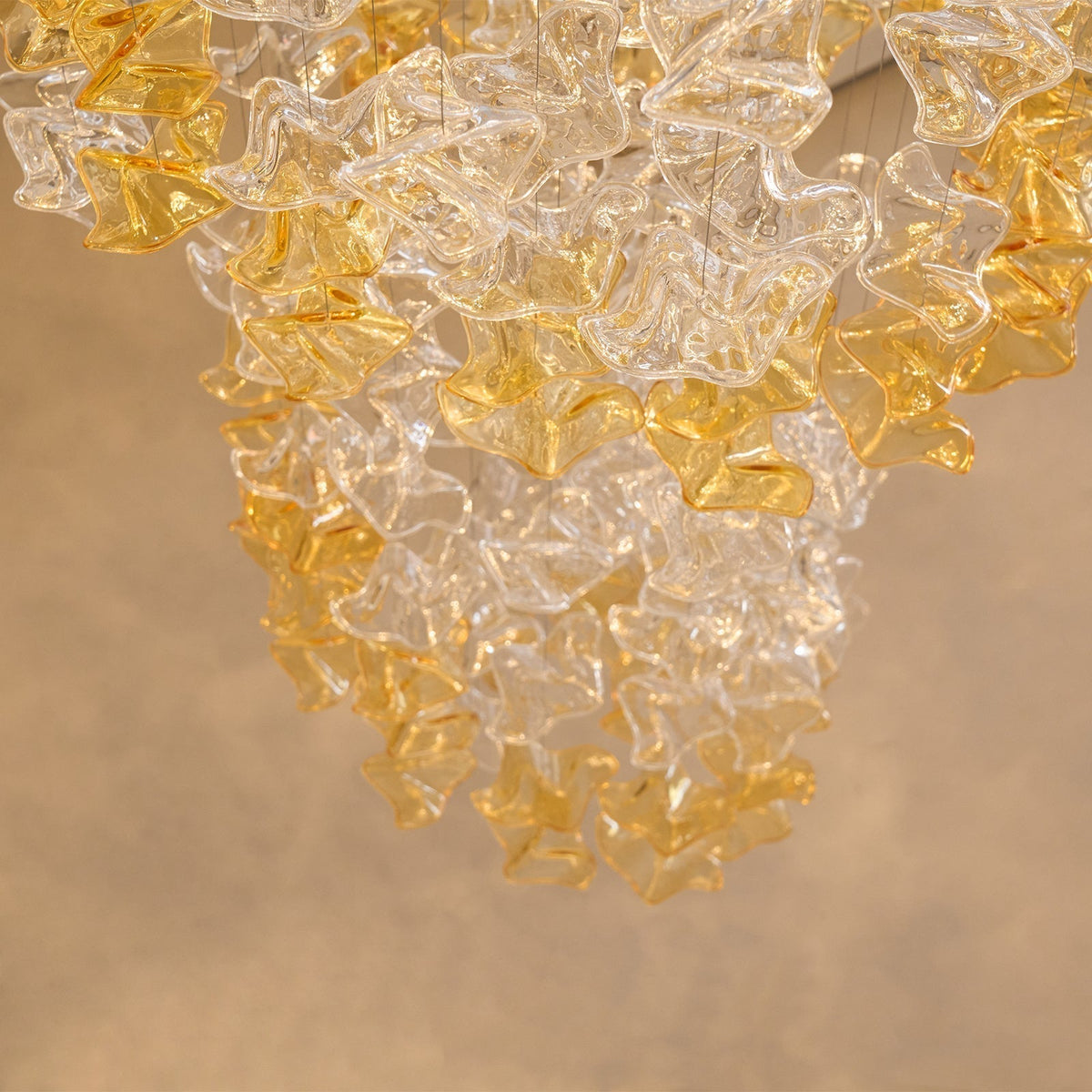 Tidal Art Glass Chandelier (With Canopy) - Zelno Lighting