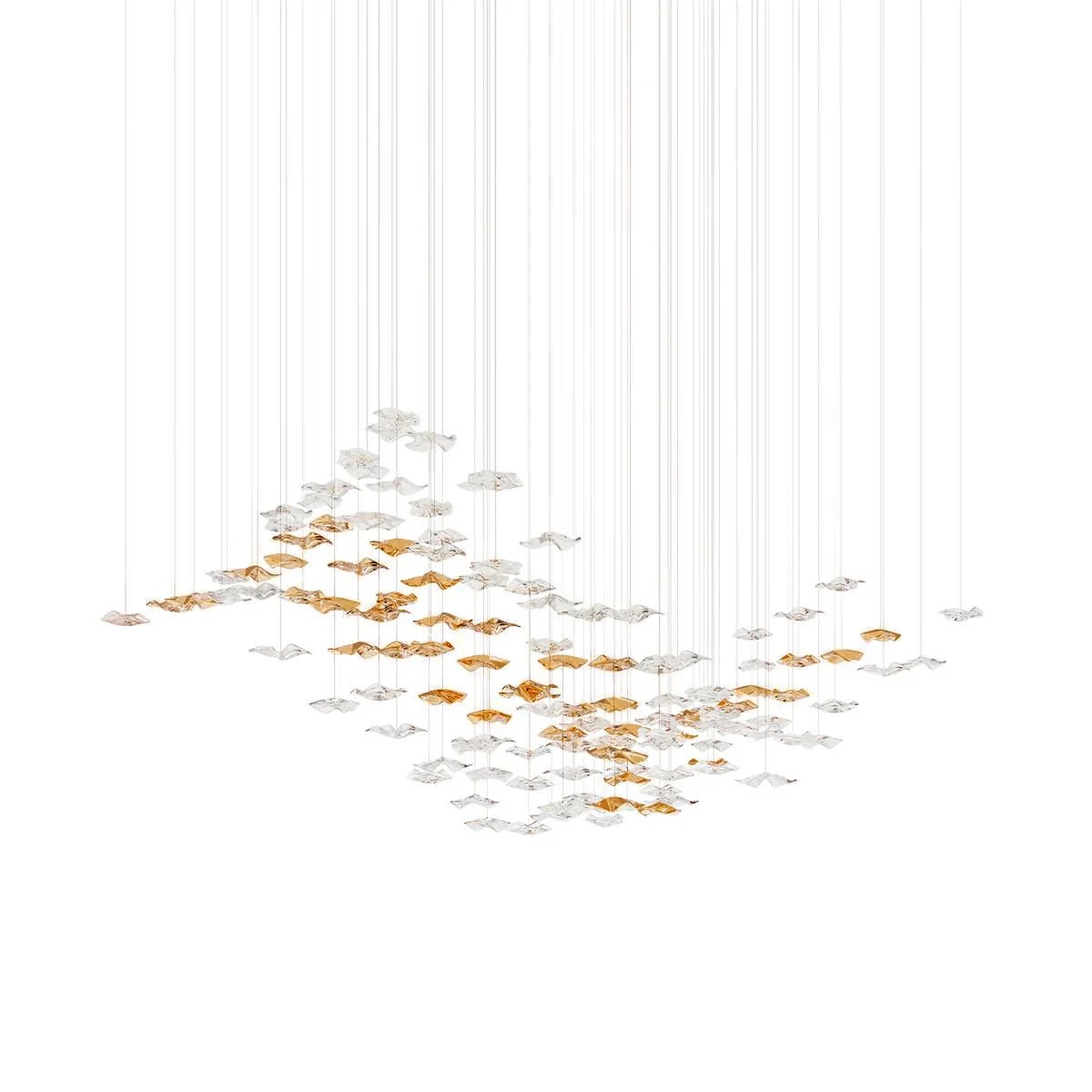 Tidal Art Glass Chandelier (With Canopy) - Zelno Lighting