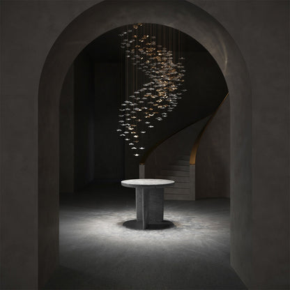 Tidal Art Glass Chandelier (With Canopy) - Zelno Lighting
