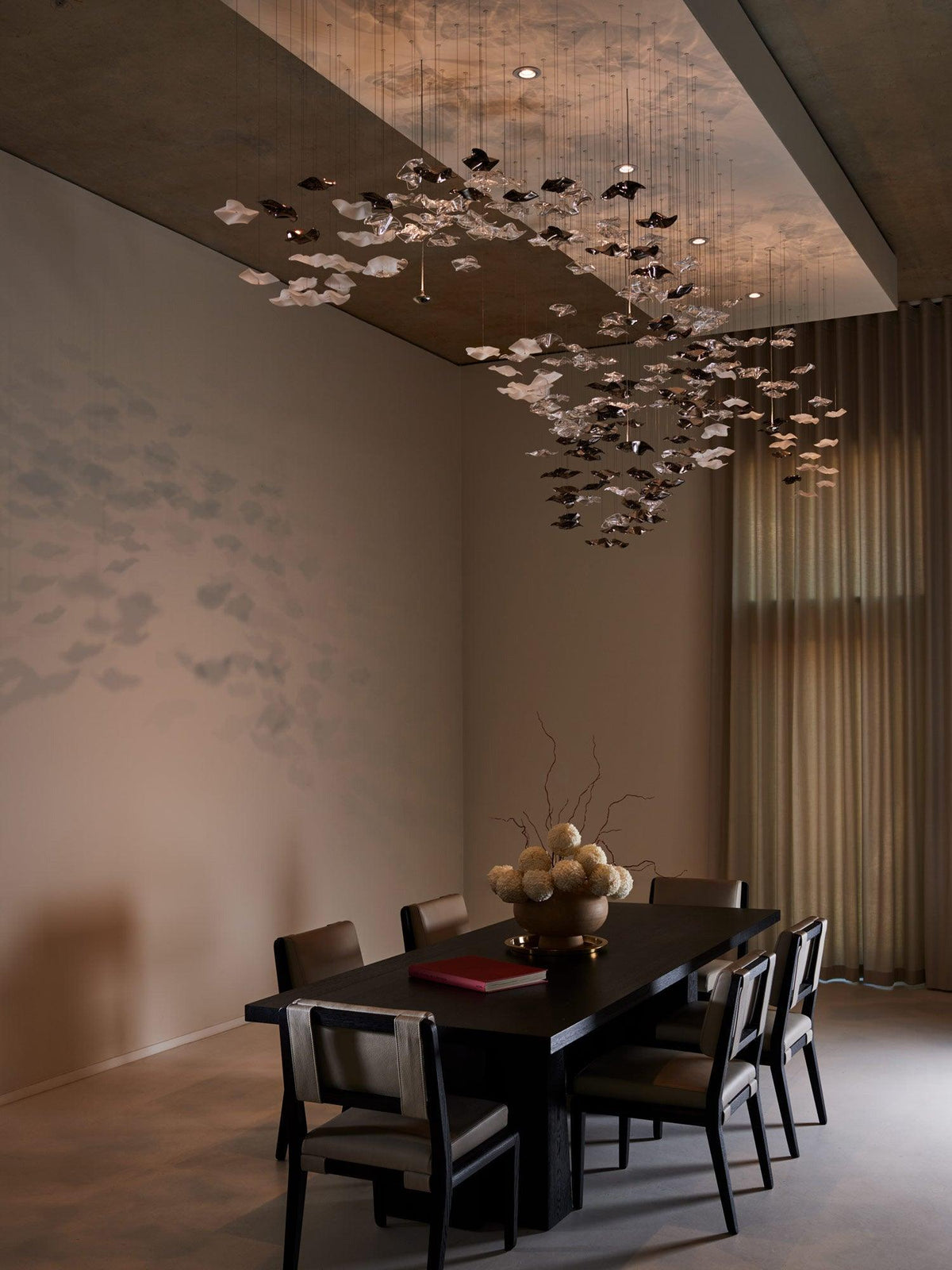 Tidal Art Glass Chandelier (With Canopy) - Zelno Lighting