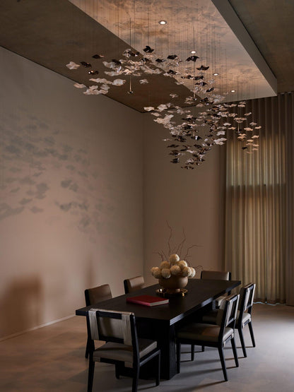 Tidal Art Glass Chandelier (With Canopy) - Zelno Lighting
