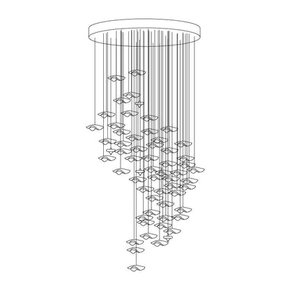 Tidal Art Glass Chandelier (With Canopy) - Zelno Lighting