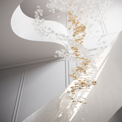 Tidal Art Glass Chandelier (With Canopy) - Zelno Lighting