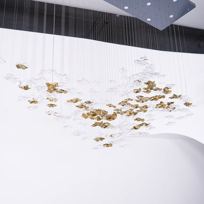 Tidal Art Glass Chandelier (With Canopy) - Zelno Lighting