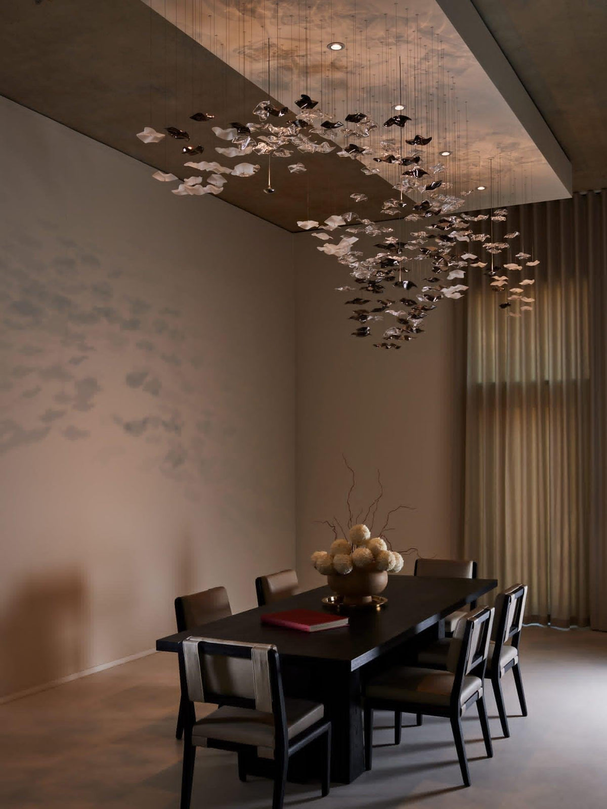 Tidal Art Glass Chandelier (With Canopy) - Zelno Lighting
