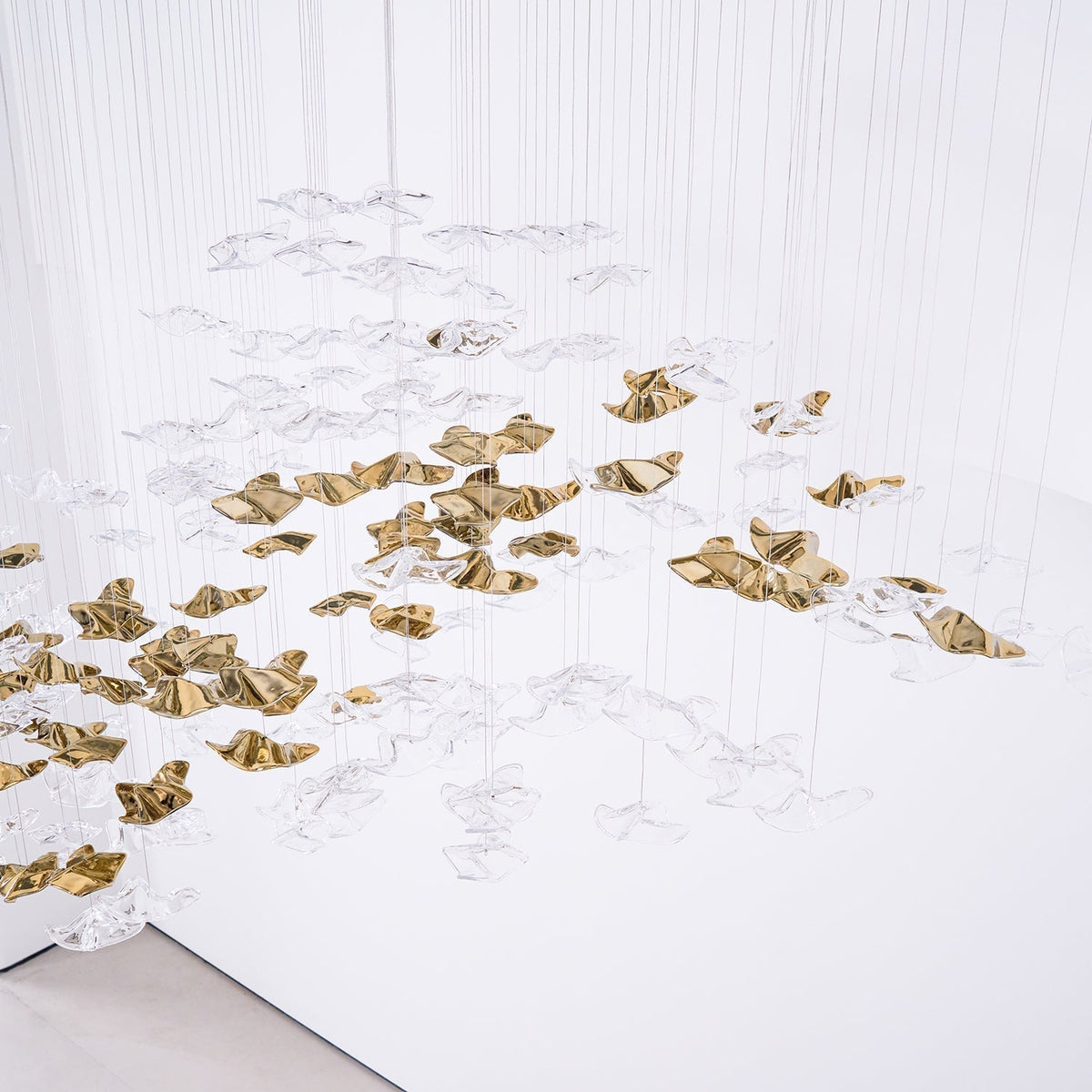 Tidal Art Glass Chandelier (With Canopy) - Zelno Lighting