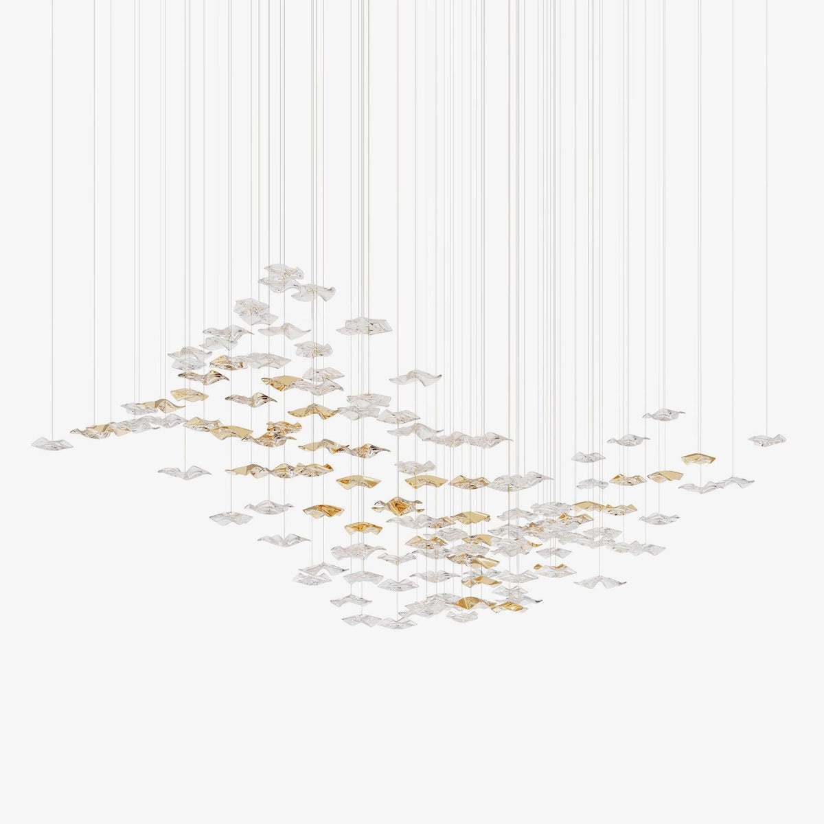 Tidal Art Glass Chandelier (With Canopy) - Zelno Lighting