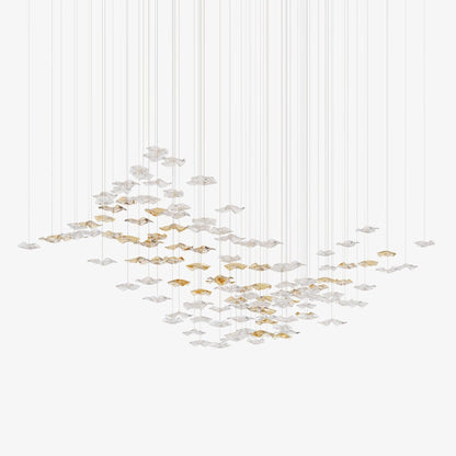 Tidal Art Glass Chandelier (With Canopy) - Zelno Lighting