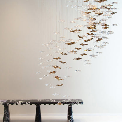Tidal Art Glass Chandelier (With Canopy) - Zelno Lighting