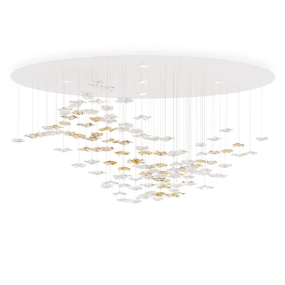 Tidal Art Glass Chandelier (With Canopy) - Zelno Lighting