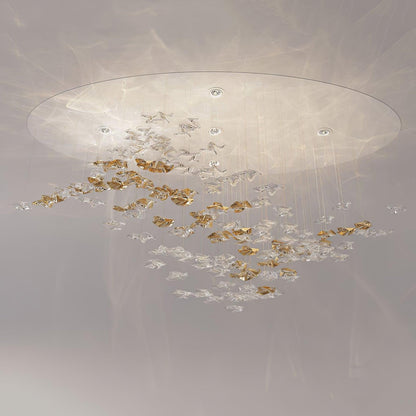 Tidal Art Glass Chandelier (With Canopy) - Zelno Lighting